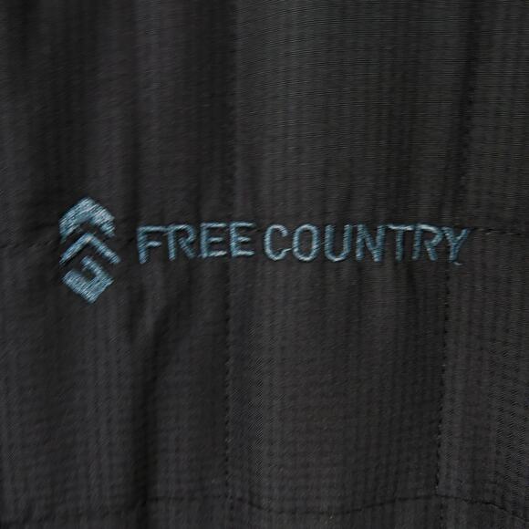 Free Country Overlay Fleece Jacket Jet Black and Charcoal Gray Men's Large - Picture 3 of 7